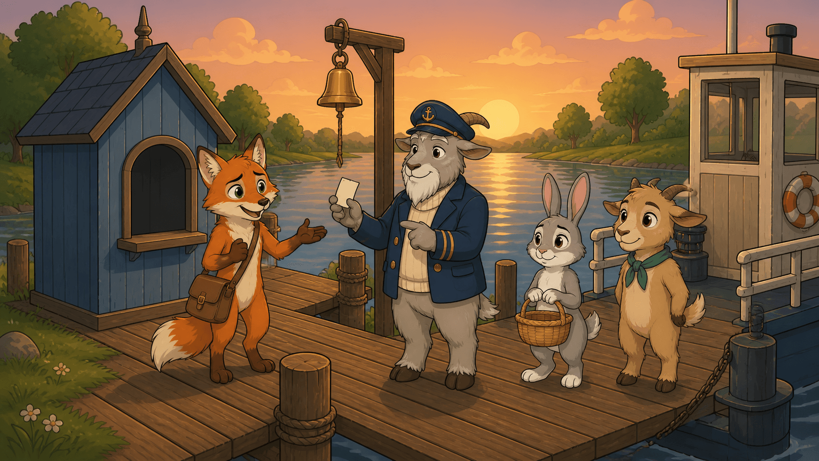 Cena 1 de 8 da história The Fox and the Ferry