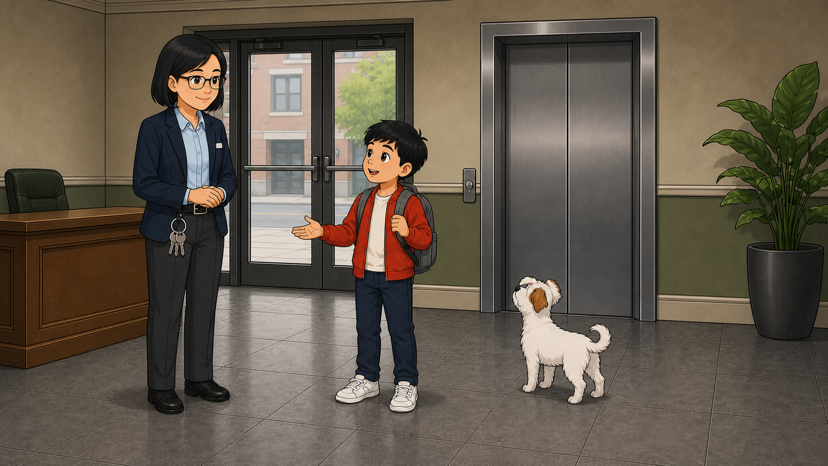 Cena 1 de 5 da história The Dog Who Chose Floor Three