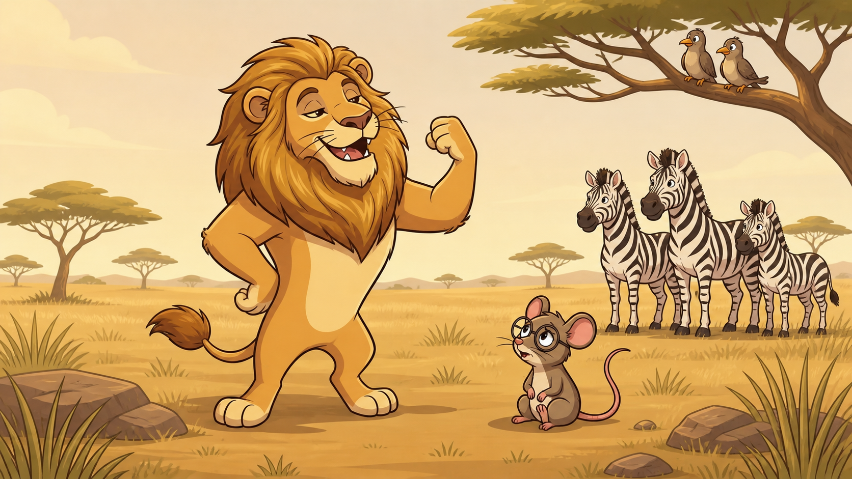 Cena 1 de 10 da história The Lion Who Needed Help