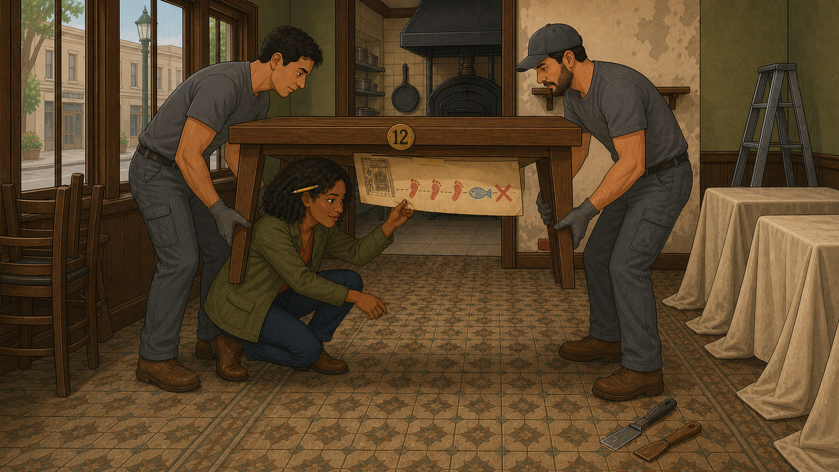 Cena 1 de 7 da história The Map Beneath Table Twelve